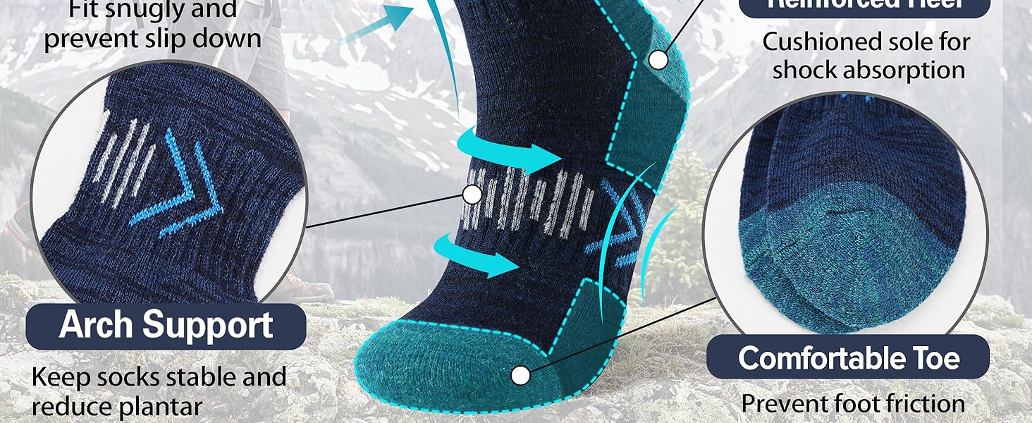 SAVALOS Merino Wool Hiking Socks