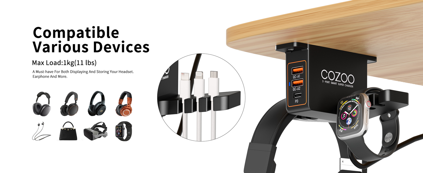 under desk headset stands