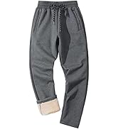 MAGCOMSEN Men's Winter Fleece Pants Sherpa Lined Sweatpants Thicken Warm Athletic Pants Sports Jo...
