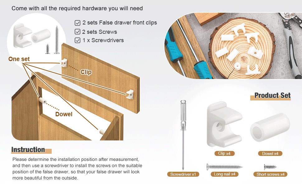 Juexica False Front Clip False Front Clips False Drawer Front