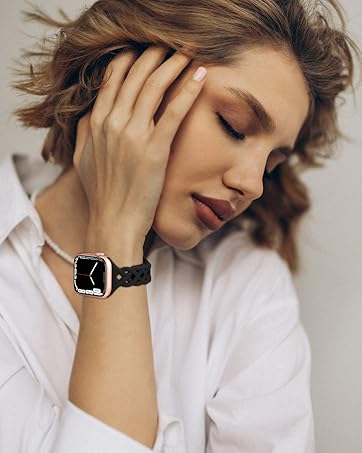 Braided Silicone Bands Compatible with Apple Watch 38mm 40mm 41mm for Women
