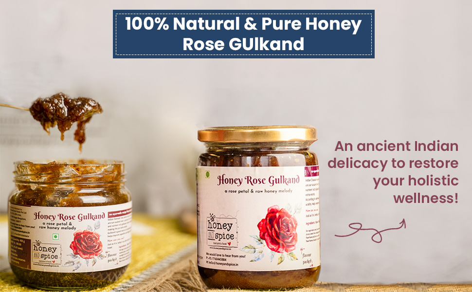 Honey and Spice Rose Gulkand with Finest Rose Petals & Natural