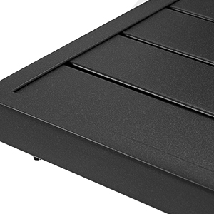 YODOLLA 5 Pieces Garden Dining Sets Outdoor 94cm Square Metal Table And 4 Metal Chairs With Umbrella Hole, Deck, Black 15 patio table set