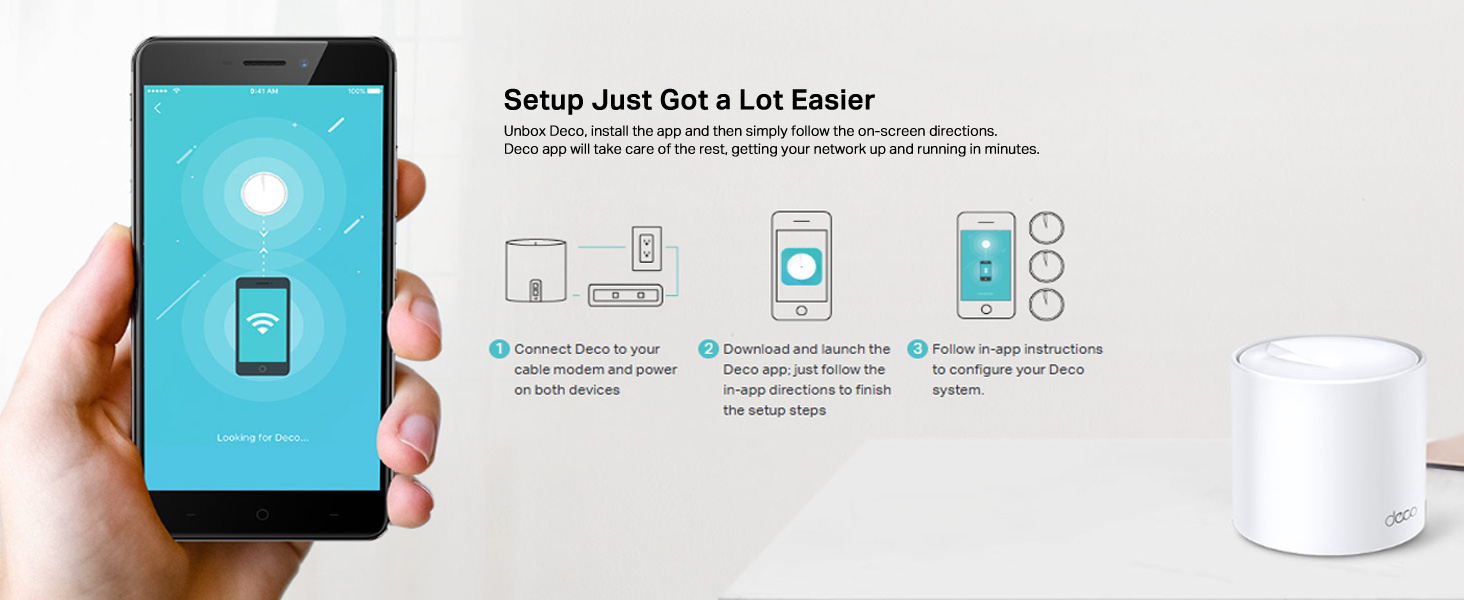 Deco X20(1-pack) AX1800 Whole Home Mesh Wi-Fi 6 System