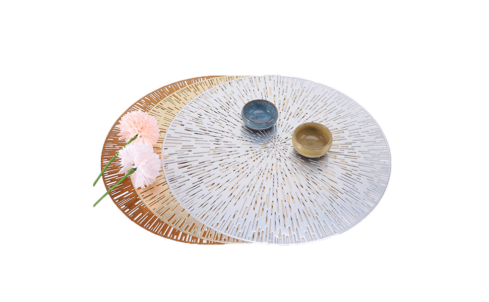 Terafeels Red Placemats Washable Heat Resistant Mat Round Table Mats