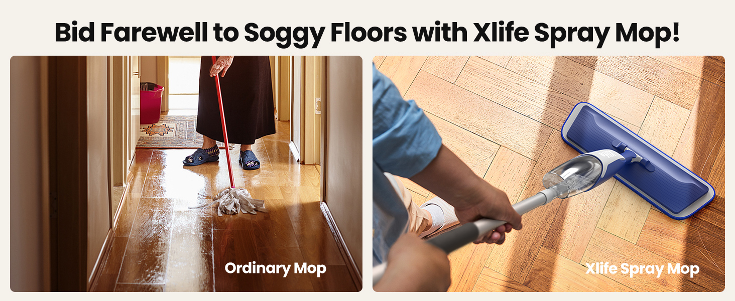 Xlife Spray Mop, No Water Marks Left