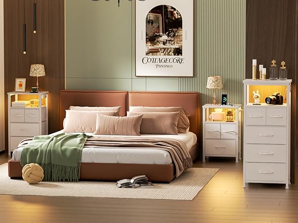 D-ROOM⭐️ Amazon.com: Furnulem 4 Drawer Dresser with Led Light and