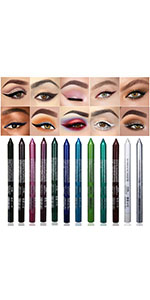 12 Colors Colorful Eyeliner Pen Set, Eyeliner &amp;amp;amp; Eye Shadow Pencil Set