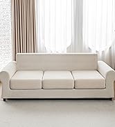 QIANMEW Couch Cushion Covers for Sectional and L Shaped Sofa, Stretch Soft Sofa Covers Washable W...