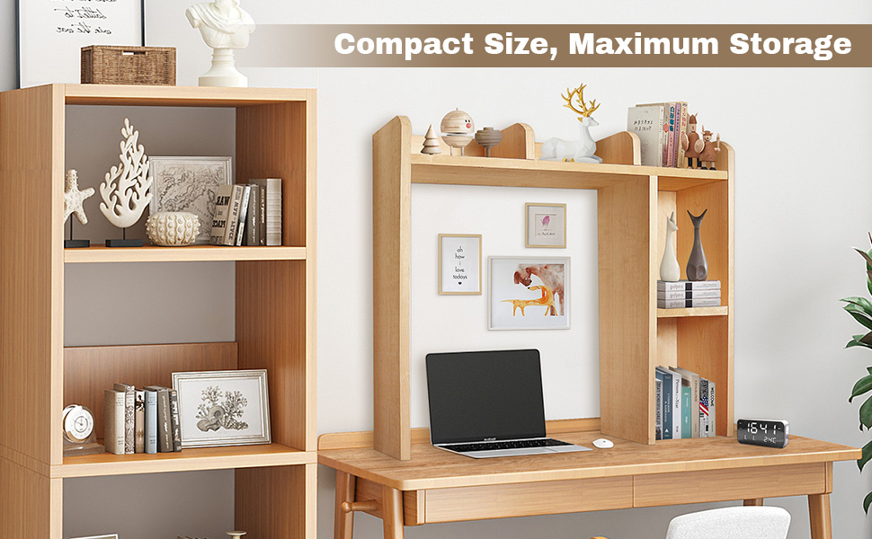 YYDBIAP Dorm Desk Bookshelf, Sturdy Wooden College Cube