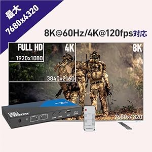 Amazon | DAIAD HDMI マトリックス eARC対応 8K 60Hz 音声分離