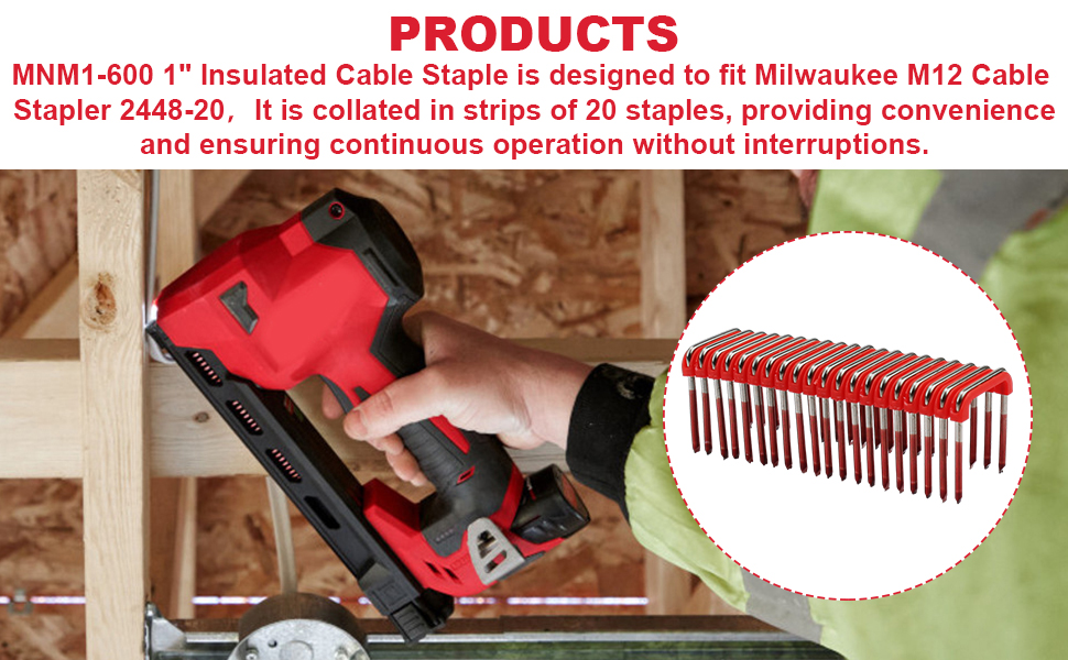 UYZO 1" Insulated Cable Staple MNM1600 for Milwaukee M12
