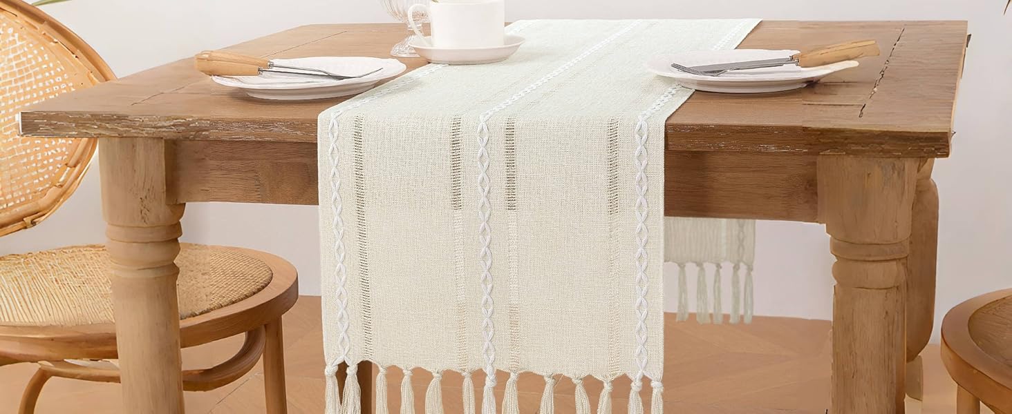 MLMW Fall Thanksgiving Cheesecloth Table Runner 13.3ft 4