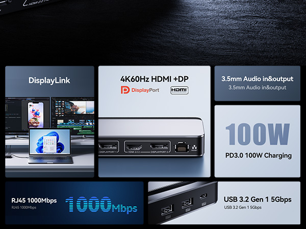 Amazon.co.jp: ドッキングステーション HDMI 2ポート 2画面出力