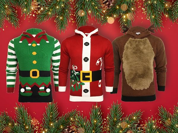 Xact Men's Rudolf Reindeer Button-Up Christmas Cardigan (Burgundy) L - ShopStyle Crewneck Knitwear