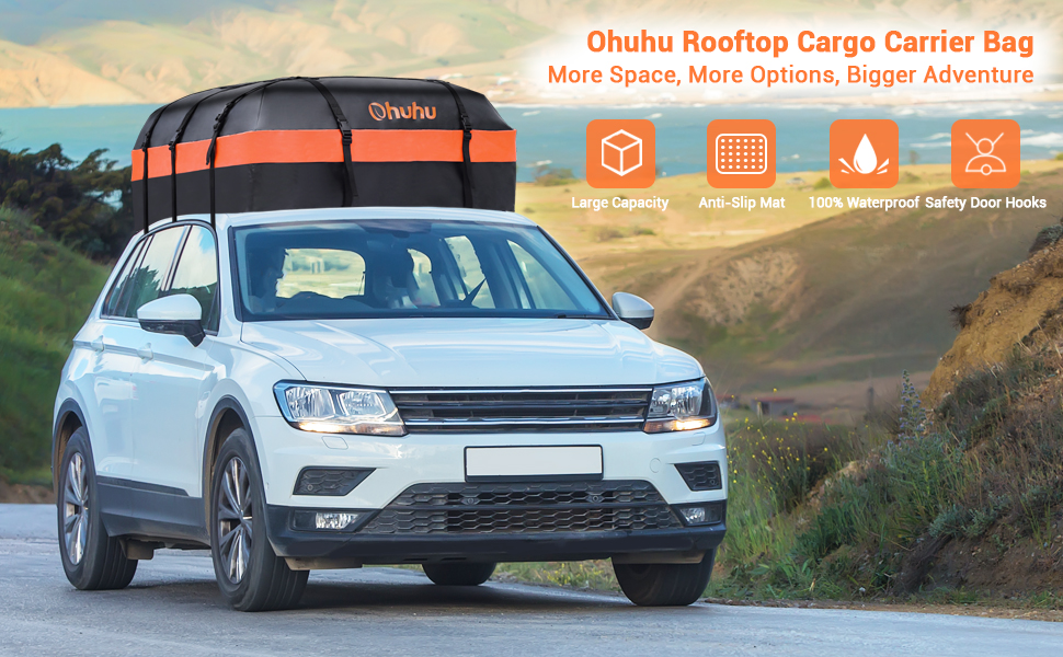 Rooftop Cargo Carrier Ohuhu Rooftop Cargo Carrier with AntiSlip Mat