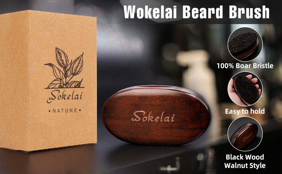 Beard Brush for Men With Natural Boar Bristles, Pocket