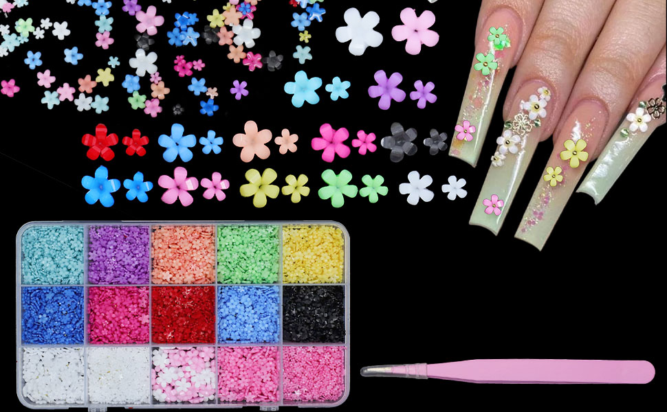 3D Color Tiny Flowers Charms