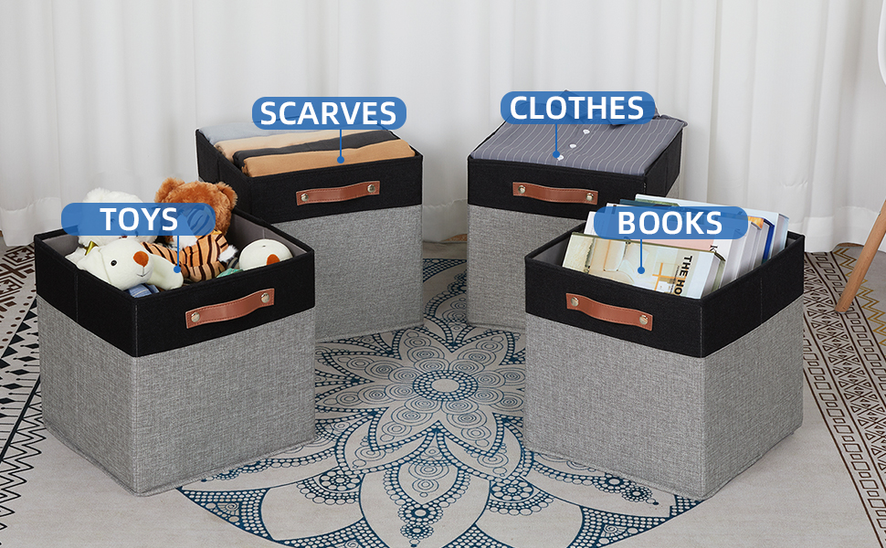 Temary 13 x 13 Storage Cubes Foldable Storage Cubes 4 Pack