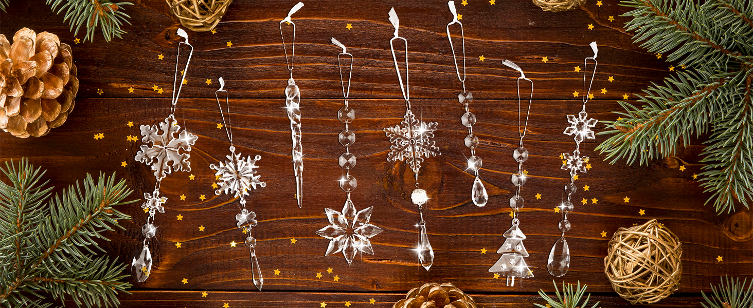 Christmas crystal pendant set of 22