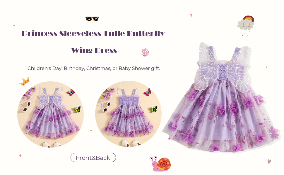 Baby Girls Layered Tulle Wings Dress