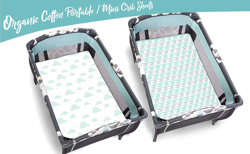 100 Organic Cotton Fitted Sheets for Graco Pack n Play