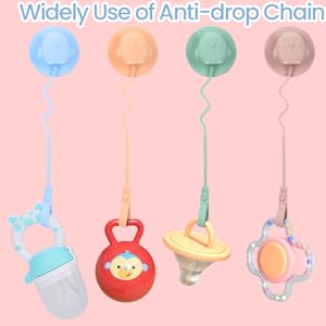Suction Toddler Utensils, Toddler Fork and Spoon Set with Anti-Dropping Chain and Suction