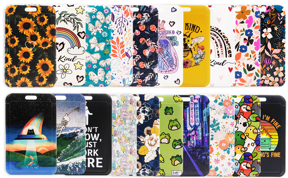 Retractable Lanyards with ID Badge Holder Rotatable Clips