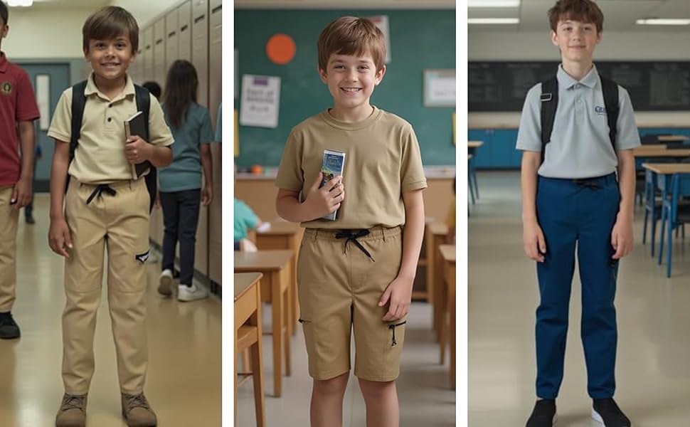 Boys Stretch Chino Shorts Uniform Quick Dry Chino Shorts School Uniform Shorts horts Boys Clothes