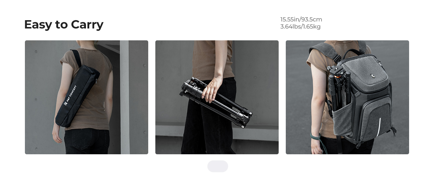 Text reads 'Easy to Carry'. Series of images demonstrating portable carrying method for a black device or accessory.
