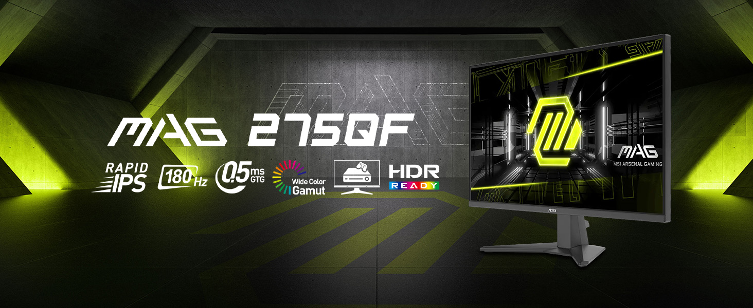 MSI GAMING MONITOR 180HZ RAPID IPS DISPLAY 27 UBCG HDR READY 0.5MS RESPONSE TIME CONSOLE MODE