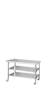 Amazon.co.jp: ステンレス 作業台 キャスター付き 3段 業務用