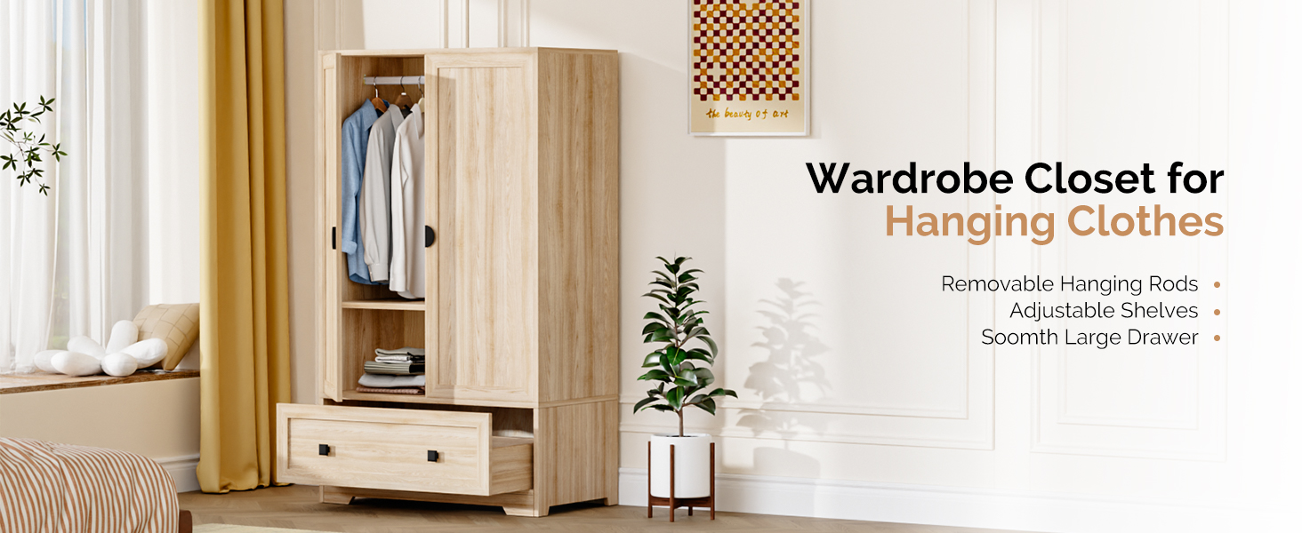 wardrobe for hanging clothes