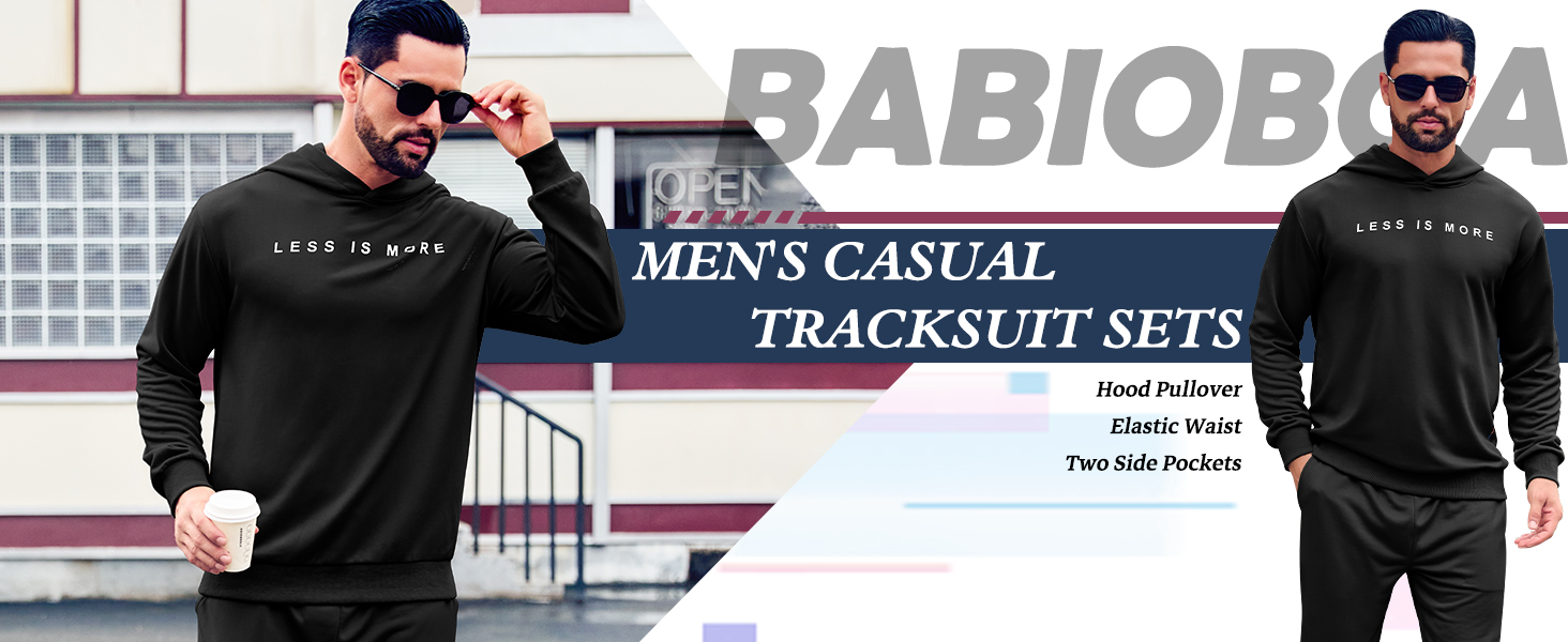 mens casual tracksuit set