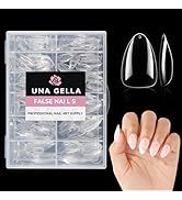 UNA GELLA Short Almond Gel X Nail Tips, 504pcs Pre-shape Short Almond Nail Tips 12 Sizes Short Al...