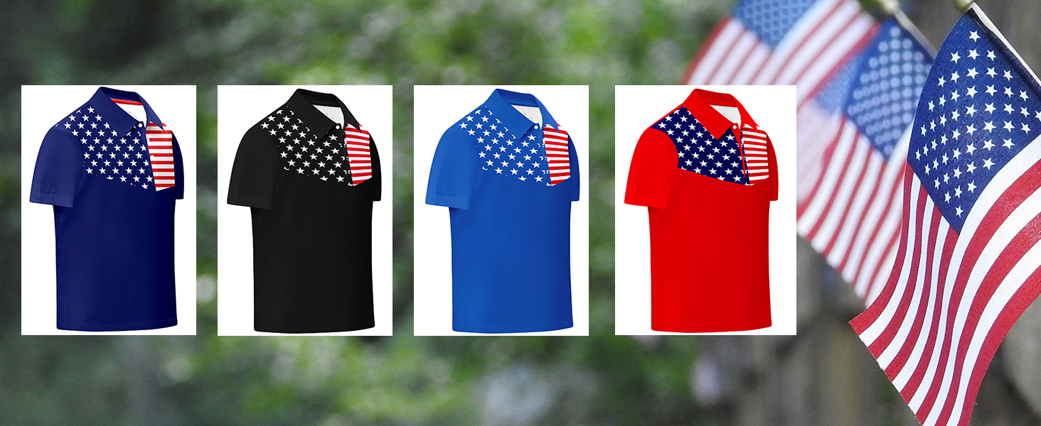Kid American Flag Polo Shirt