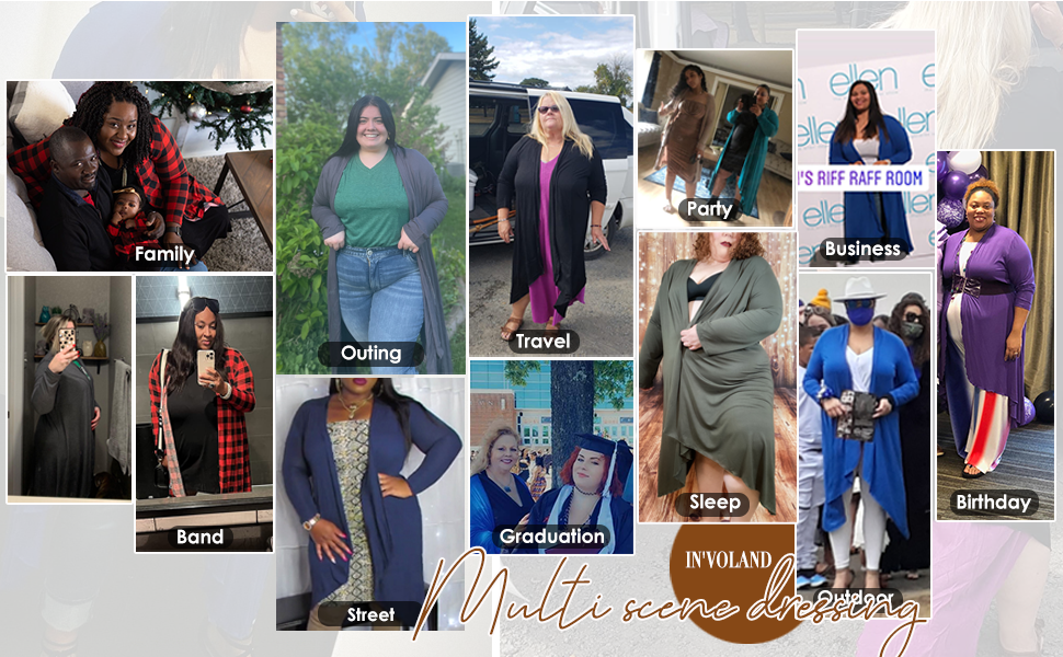 IN'VOLAND Plus Size Cardigans Show 