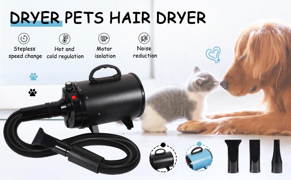 Mxmoonant 2400W Professional Dog Dryer, Stepless Speed Temp, Hot and