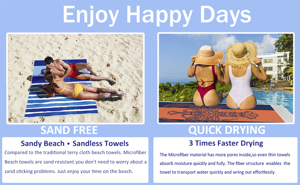 sand free beach towels oversized extra large microfiber soft fleece lightweight quick fast drying