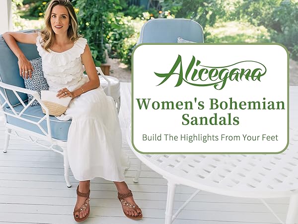 Amazon.com | Alicegana Womens Sandals Dressy Flats: Bohemian
