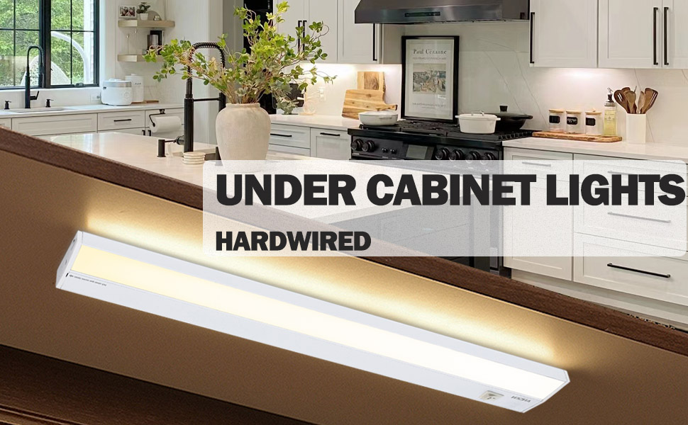 Ansen Hardwired Under Cabinet Lighting, 18IN 15W 998.4LM LED Light for