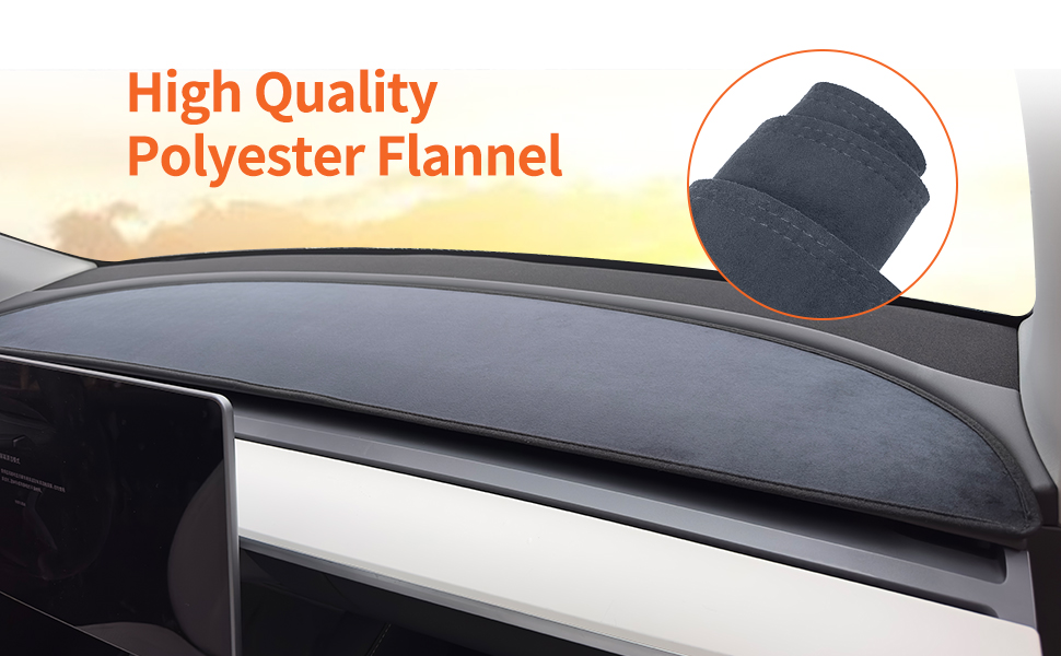 Uxcer Tesla Model 3/Y Dashboard Cover, NonSlip Flannel