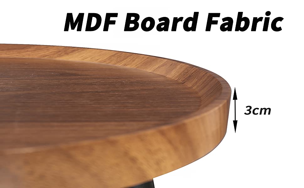 Oval Coffee Nesting Table Wood 2 Set Large 32" and Small Round Tables