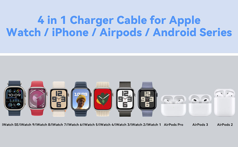 Apple Watch Charger Magnetic Wireless iWatch Charger iWatch Series 9-1  galaxy iPhone Android Phone