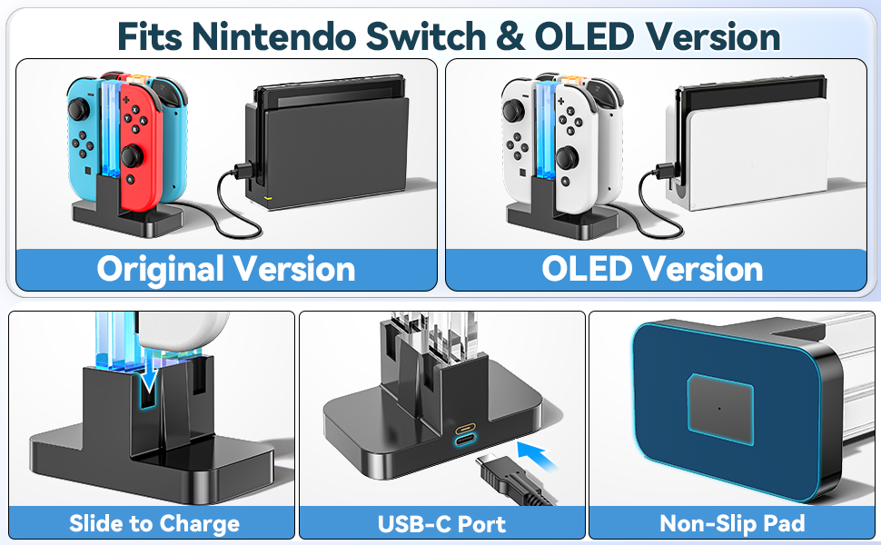 Switch Controller Charger Dock for Nintendo Switch Joycon
