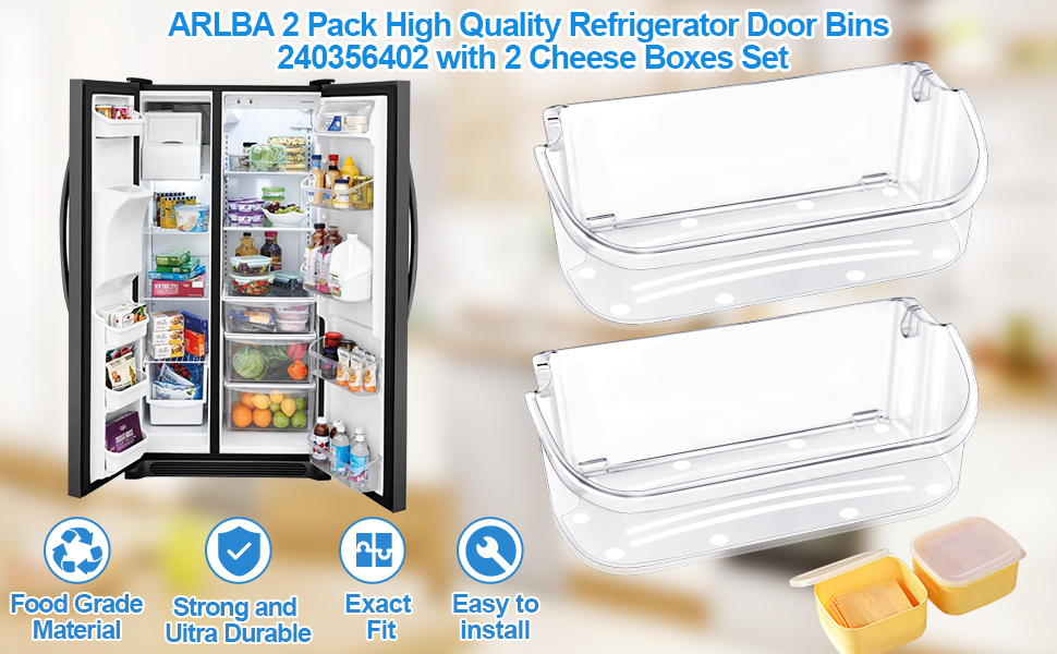 2 PACK UPGRADED 240356402 Refrigerator Door Bin Replacement