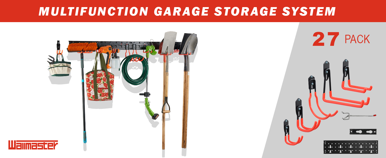 Wallmaster 27 PCS Tool Storage Rack, Garage Storage Wall Mount