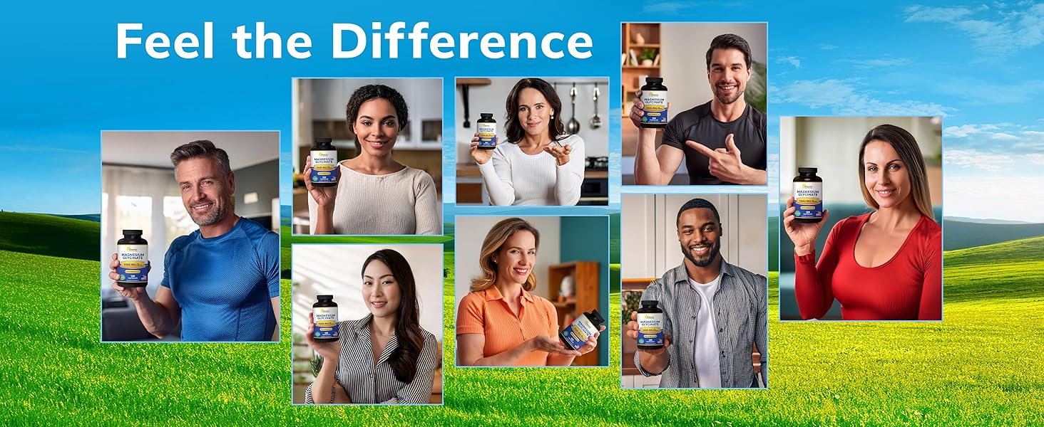 Magnesium Glycinate 1000mg with 120 capsules and 60 servings per bottle.