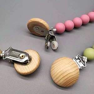 Natural Beech Wood Pacifier Clip Holder