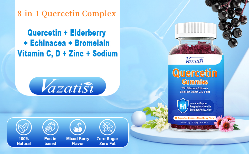 Quercetin Gummies for Kids, Adults Women Men, 1200 mg